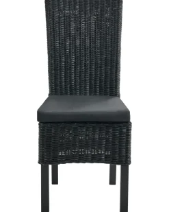 Set di 2 sedie da pranzo ANDES Rattan Nero
