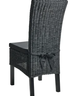 Set di 2 sedie da pranzo ANDES Rattan Nero