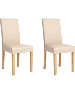 Set di 2 sedie da pranzo BROADWAY Pelle sintetica Beige