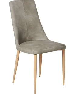 Set di 2 sedie da pranzo CLAYTON Pelle sintetica Grigio chiaro