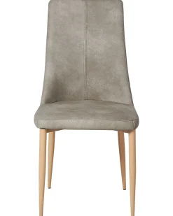 Set di 2 sedie da pranzo CLAYTON Pelle sintetica Grigio chiaro