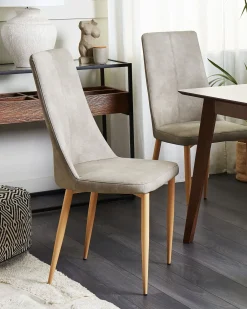 Set di 2 sedie da pranzo CLAYTON Pelle sintetica Grigio chiaro