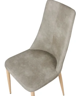 Set di 2 sedie da pranzo CLAYTON Pelle sintetica Grigio chiaro