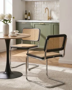 Set di 2 sedie da pranzo CORDOVA Rattan Nero