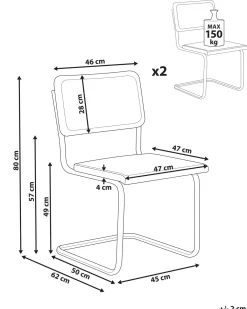 Set di 2 sedie da pranzo CORDOVA Rattan Nero