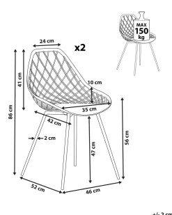 Set di 2 sedie da pranzo CANTON II Verde