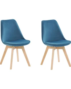 Set di 2 sedie da pranzo DAKOTA II Velluto Blu
