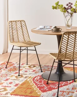 Set di 2 sedie da pranzo DILLEY Rattan Naturale