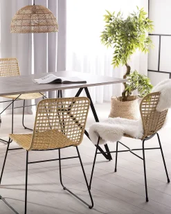Set di 2 sedie da pranzo ELFROS Rattan Naturale