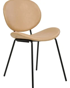 Set di 2 sedie da pranzo LUANA Pelle sintetica Beige sabbia