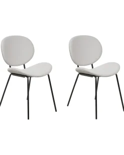 Set di 2 sedie da pranzo LUANA Velluto Grigio chiaro