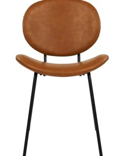 Set di 2 sedie da pranzo LUANA Pelle sintetica Marrone dorato
