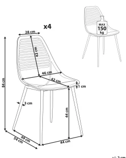 Set di 4 sedie da pranzo MONTELLO Nero