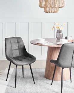 Set di 2 sedie da pranzo MELROSE Pelle sintetica Grigio