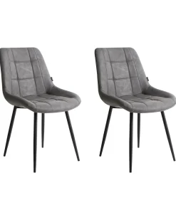 Set di 2 sedie da pranzo MELROSE Pelle sintetica Grigio