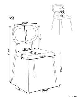 Set di 2 sedie da pranzo MAYETTA Metallo Nero