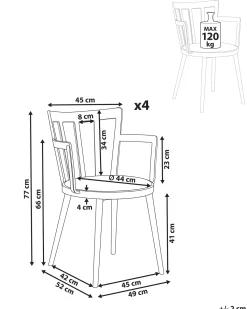 Set di 4 sedie da pranzo MORILL Bianco