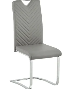Set di 2 sedie da pranzo PICKNES Pelle sintetica Grigio chiaro