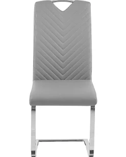 Set di 2 sedie da pranzo PICKNES Pelle sintetica Grigio chiaro