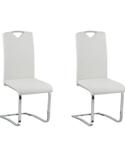 Set di 2 sedie da pranzo PICKNES Pelle sintetica Bianco sporco