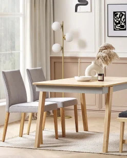 Set di 2 sedie da pranzo PHOLA Tessuto Grigio