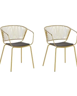 Set di 2 sedie da pranzo RIGBY Metallo Oro