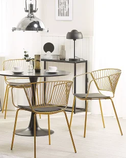 Set di 2 sedie da pranzo RIGBY Metallo Oro