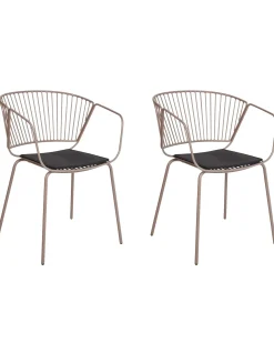 Set di 2 sedie da pranzo RIGBY Metallo Beige