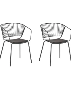 Set di 2 sedie da pranzo RIGBY Metallo Nero