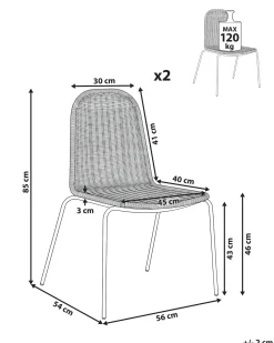 Set di 2 sedie da pranzo ROXTON Rattan Naturale