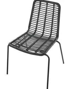 Set di 2 sedie da pranzo TAOS Rattan Nero