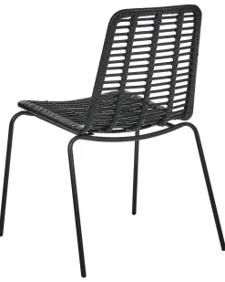 Set di 2 sedie da pranzo TAOS Rattan Nero