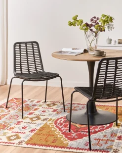 Set di 2 sedie da pranzo TAOS Rattan Nero