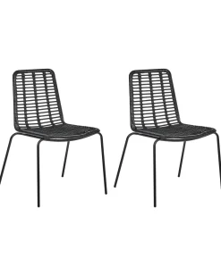 Set di 2 sedie da pranzo TAOS Rattan Nero