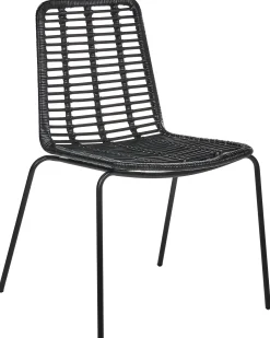 Set di 2 sedie da pranzo TAOS Rattan Nero