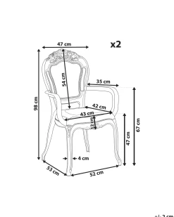 Set di 2 sedie da pranzo VERMONT Trasparente
