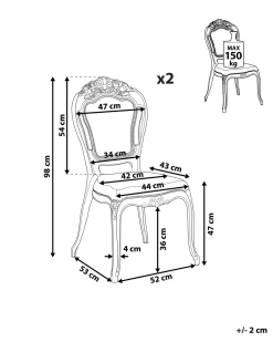 Set di 2 sedie da pranzo VERMONT Nero