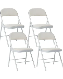 Set di 4 sedie pieghevoli SHASTA Metallo Bianco