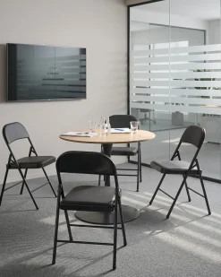 Set di 4 sedie pieghevoli SHASTA Metallo Nero