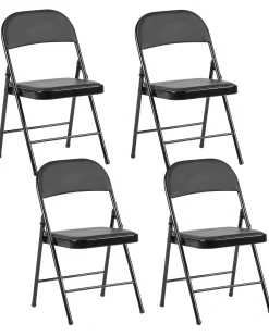 Set di 4 sedie pieghevoli SHASTA Metallo Nero