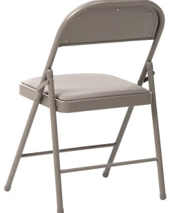 Set di 4 sedie pieghevoli SHASTA Metallo Tortora