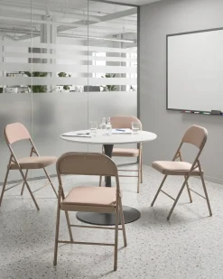 Set di 4 sedie pieghevoli SPARKS Metallo Beige