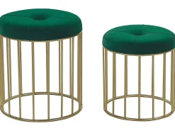 Set di 2 sgabelli LUBBOCK Velluto Verde scuro
