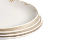 Set di 12 stoviglie CHAROLI Porcellana Bianco/Oro