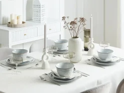 Set di 12 stoviglie CHIVES Gres porcellanato Grigio chiaro
