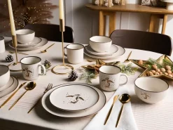Set di 16 stoviglie CINNAMON Gres porcellanato Bianco sporco