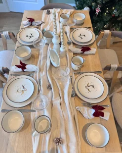 Set di 16 stoviglie CINNAMON Gres porcellanato Bianco sporco