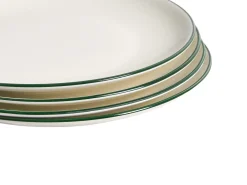 Set di 12 stoviglie CUMIN Porcellana Bianco sporco/Verde