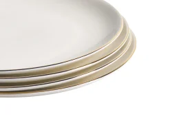 Set di 24 stoviglie CUMIN Porcellana Bianco sporco / Oro