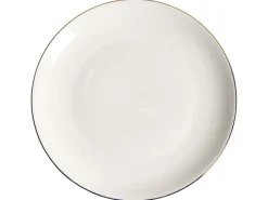 Set di 12 stoviglie CUMIN Porcellana Bianco sporco / Oro